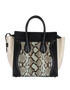 Luggage, &pound;950, Handbags, Black/Cream, Lambskin Leather/Snake, Back view